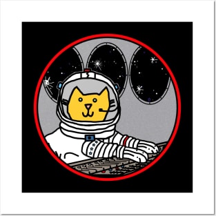 Science Space Cat Captain In Control Sci Fi Posters and Art